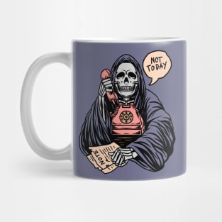 Not Today Satan // Funny Grim Reaper Cartoon Mug